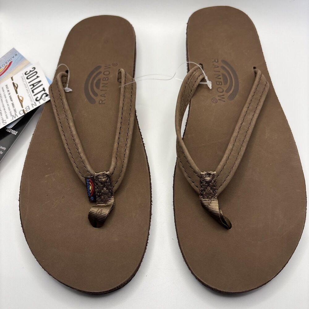 NWT Rainbow Sandals Women's Premier Leather Single Layer Narrow Expresso 301ALTS - Picture 7 of 10